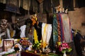 Statues of guardian deities, whose heads are uncovered only during the festival in Diskit Monastery Galdan Tashi Chuling Gompa