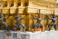 Statues of guards at Temple of Emerald Buddha in Bangkok Royalty Free Stock Photo