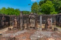 Statues at Hatadage at the quadrangle of Polonnaruwa ruins, Sri Royalty Free Stock Photo