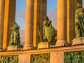 Statues in Heroes Square, Budapest Royalty Free Stock Photo