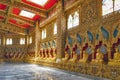 Statues of highly-revered Buddhist monks of Thailand enshrined inside Phra Maha Chedi Chai Mongkol, Roi Et, Thailand