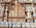 Statues of Hindu God. Sculptures of God idols carved in the walls of ancient Brihadeeswarar temple in Thanjavur, Tamilnadu. Royalty Free Stock Photo
