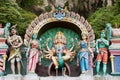 Statues of Hindu gods at the entrance to the Batu caves in Kuala Lumpur, Malaysia.