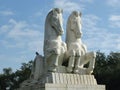 Statues of hippocampus in Belem in Portugal