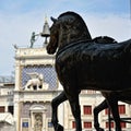 Statues of horses of the St. Mark's cathedral.