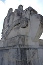 Statues of the right bank of the Boieledieu bridge in Rouen in Seine-Maritime Royalty Free Stock Photo