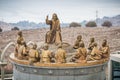 The statues of Jesus and Twelve Apostles, Domus Galilaeae in Israel Royalty Free Stock Photo