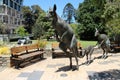 statues of kangaroos in a street in perth (australia) Royalty Free Stock Photo