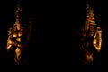 Statues of king egyptian pharaoh gods dead religion symbol isolated on black background with place your text history, pharaoh,