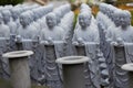 Statues of Ksitigarbha bodhisattva Jizo at Hasedera Temple, Hase-dera, Kamakura, Japan Royalty Free Stock Photo