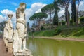 Statues on lake, Hadrianâs Villa, Tivoli, Italy