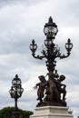 Statues and lanterns on Pont Alexander III, Paris, France Royalty Free Stock Photo