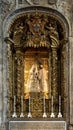 Statues of the Madonna, the infant Jesus and Joseph in a side altar in the Church of Santa Maria, Lisbon. Royalty Free Stock Photo