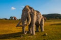 Statues Of Mammoths. Prehistoric animal models, sculptures in the valley Of the national Park in Baconao, Cuba.