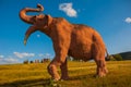 Statues Of Mammoths. Prehistoric animal models, sculptures in the valley Of the national Park in Baconao, Cuba.