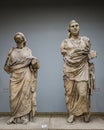 Statues from Mausoleum of Halicarnassus exibited in British Museum Royalty Free Stock Photo