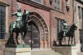 Statues of medieval knights in Bremen, Germany