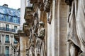 Details of the statues on the facade of the National Academy of Music in Paris Royalty Free Stock Photo