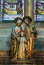 Statues of Mother Mary, Child Jesus and Joseph Royalty Free Stock Photo