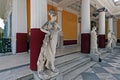 Statues of muses on balcony of Achilleion in Gastouri, Corfu, Greece