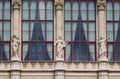 Statues of muses, Vigado Concert Hall in Budapest, Hungary