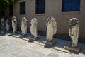 Statues on the museum at ancient Corinth, Greece Royalty Free Stock Photo