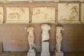Statues on the museum at ancient Corinth, Greece Royalty Free Stock Photo