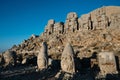 Statues on Nemrut Mount, Adiyaman province, Turkey Royalty Free Stock Photo