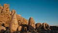 Statues on Nemrut Mount, Adiyaman province, Turkey Royalty Free Stock Photo