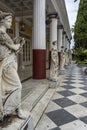 Statues of the nine muses at Achilleion Palace, island of Corfu. Achilleion was built by Empress Elisabeth of Austria, known as Royalty Free Stock Photo