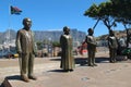 Statues of Nkosi Albert Luthuli, Archbishop Emeritus Desmond Tutu, FW de Klerk and Nelson Mandela in Nobel Square, Cape Town.