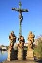 Statues from oldest stone bridge in central Europe, Pisek Royalty Free Stock Photo