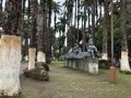 Statues in Parque Vargas, in Puerto Limon, Costa Rica