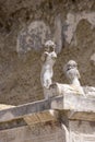Statues on the pedestal of the monument of Marcus Nonius Balbus, Herculaneum, Campania, Italy
