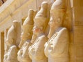 Statues of a Pharaoh's in Karnak. Royalty Free Stock Photo