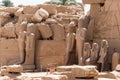 Statues of pharaohs at the temple of Karnak in Luxor, old Egypt Royalty Free Stock Photo