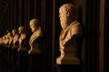 Statues of philosophers inside the Old library in Trinity College, Dublin - Ireland