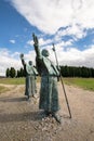 Statues of Pilgrims on the Monte do Gozo in Santiago de Compostela, Spain