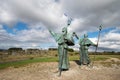 Statues of Pilgrims on the Monte do Gozo in Santiago de Compostela, Spain Royalty Free Stock Photo