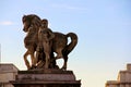 Statues at the Pont Alexandre III Bridge over the River Seine in Paris Royalty Free Stock Photo