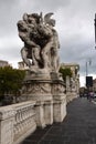 Statues on the Ponte Vittorio Emmanuele II in Rome, Italy