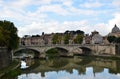 Statues on the Ponte Vittorio Emmanuele II with the Saint Peters Basilica in the Background - Rome, Italy