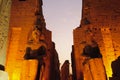 Statues of Ramses II at Luxor Temple. Luxor, Egypt