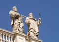 Statues on roof of Archbasilica of St. John Lateran Royalty Free Stock Photo