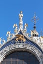 Statues on the roof of the Cathedral of San Marco Royalty Free Stock Photo