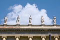 Statues on roof of Museum of Ethnography in Budapest, Hungary Royalty Free Stock Photo