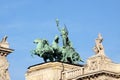 Statues on roof of Museum of Ethnography in Budapest Royalty Free Stock Photo