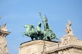 Statues on roof of Museum of Ethnography in Budapest Royalty Free Stock Photo