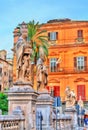 Statues of saints near the Cathedral in Palermo, Italy Royalty Free Stock Photo