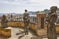 Statues in a traditional spanish fishing village of Bermeo. Basque country Royalty Free Stock Photo